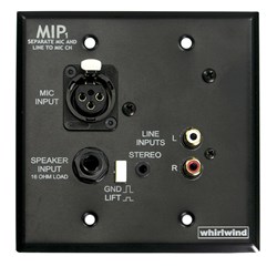 Whirlwind MIPAIB - Inputs XLRF 3.5mm TRS  Output Balanced Screw Terminal  Mono HPF Linkable 1-Gang Black